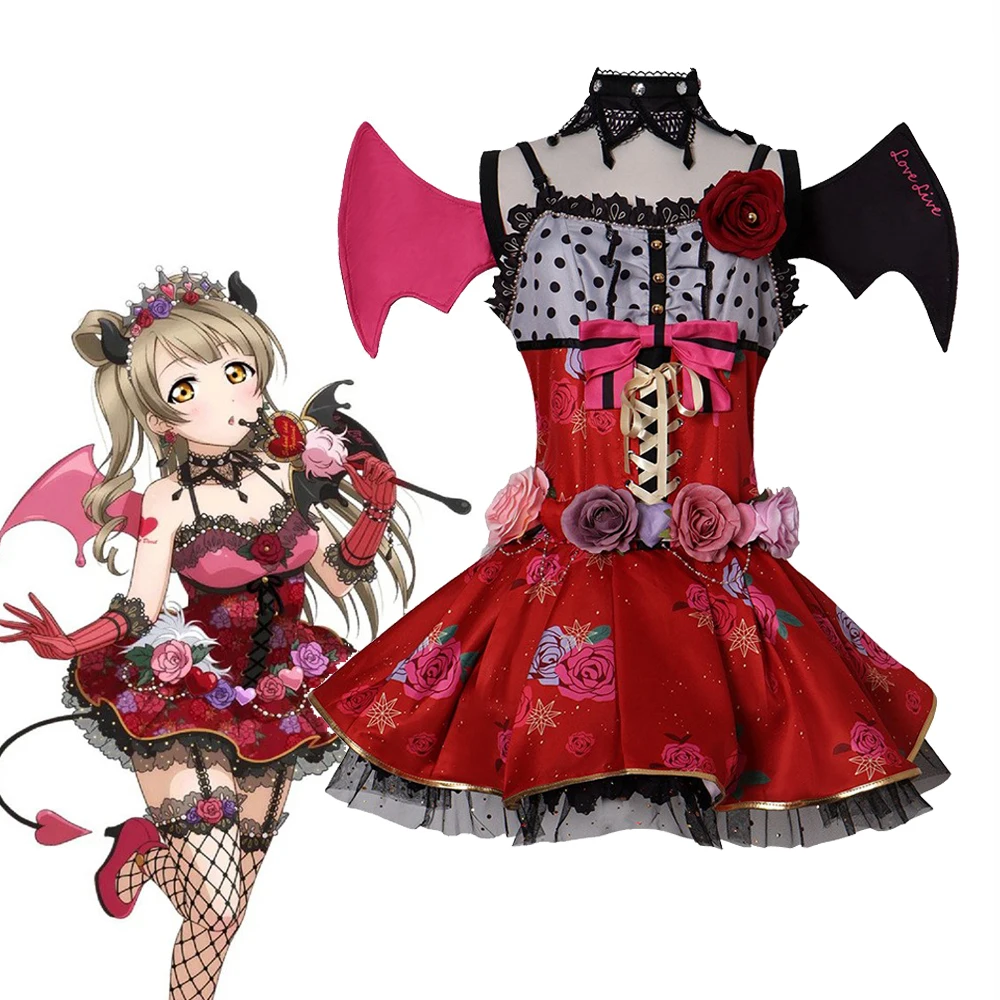 

Костюм для косплея Аниме 2026: Котори Минами, платье Лолиты «Маленький Дьявол», костюм Lovelive, для Хэллоуина, карнавала, выступлений, маскировки