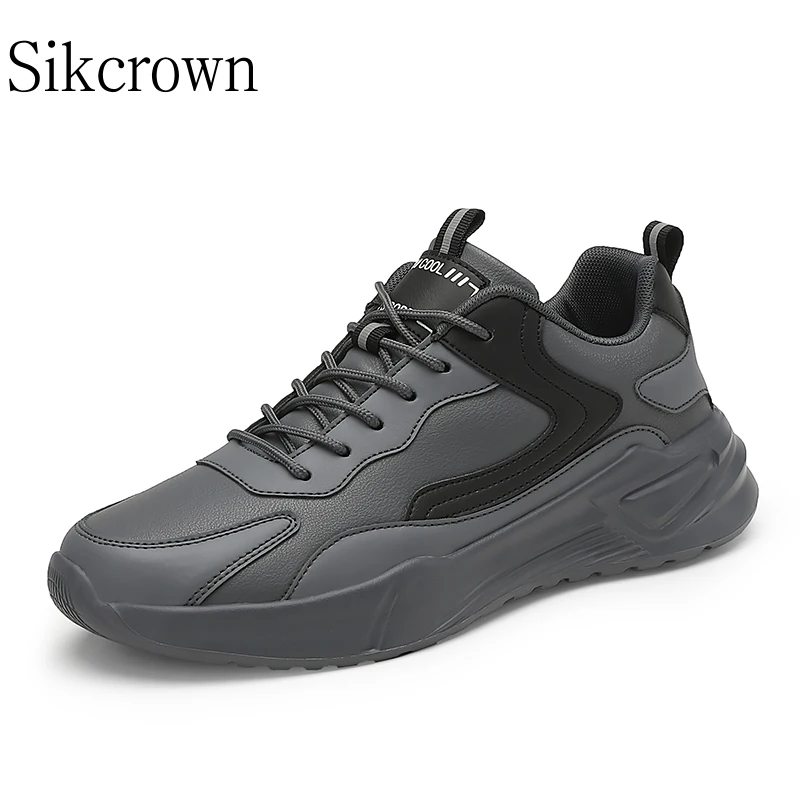 Black Shoes Men 46 Sneakers Lightweight Leather Walking Shoes Casual Autumn Sneakers Men Waterproof Lightweight Tenis Masculino