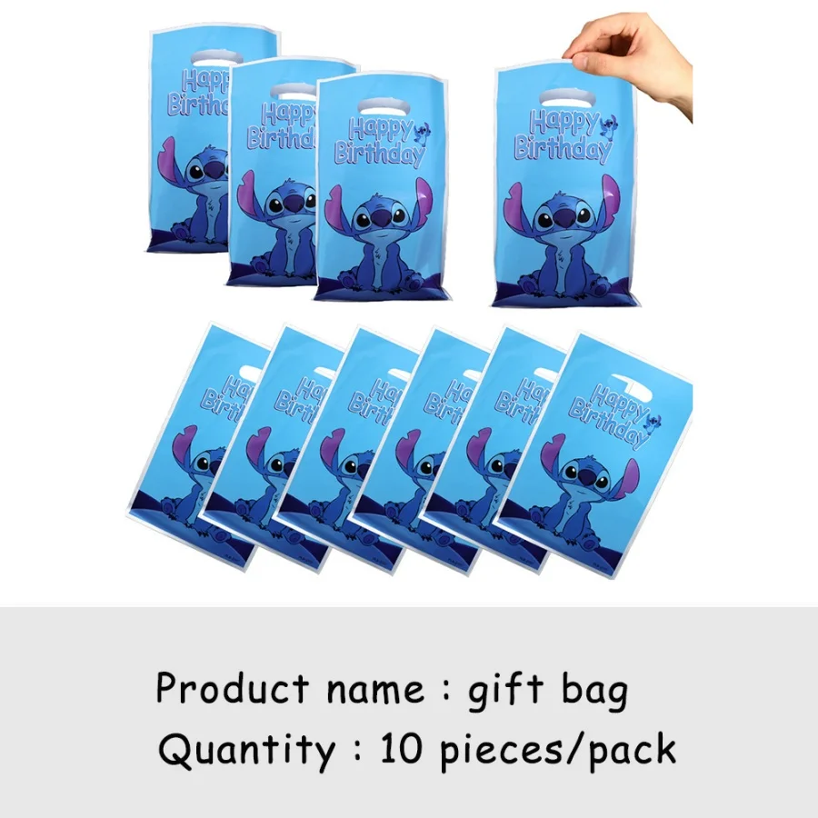 Anime Lilo & Stitch Stitch-thema blauwe feestbenodigdheden, decoratiebanners, cadeauzakjes, wegwerp papieren bekers, borden, tissues