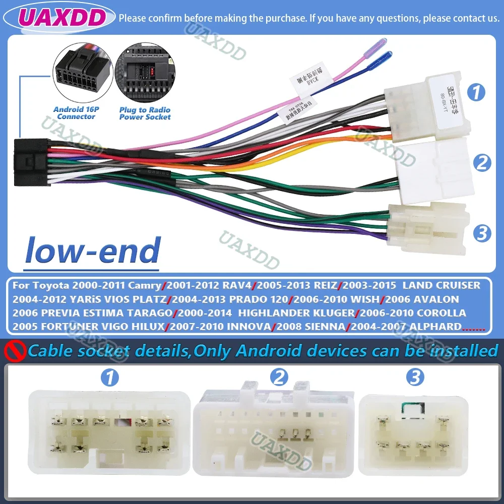 For Toyota camry prius land cruiser rush prado corolla levin vios yaris tuner vigo hilux highlander kluger coaster cable harness