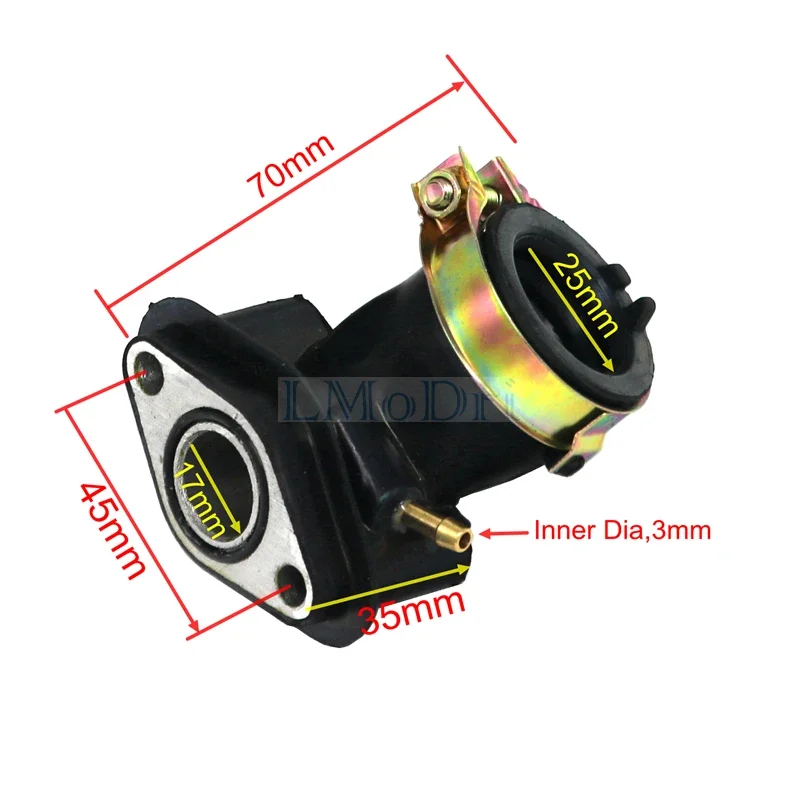 LMoDri Motorcycle Intake Pipe Moped Scooter GY6 50-80cc Inlet Manifold Carburetor interface