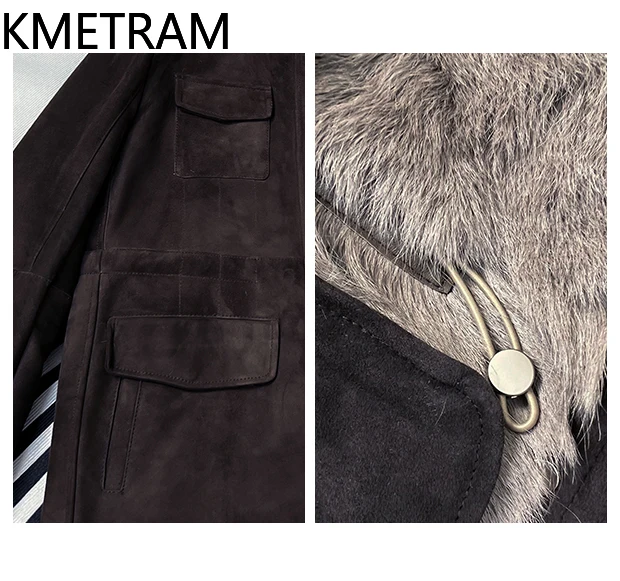 천연 염소 가죽 양털 양면 퍼 재킷 여성 스탠드 칼라 리얼 퍼 코트 겨울 가죽 재킷 여성 의류 2025 шуба