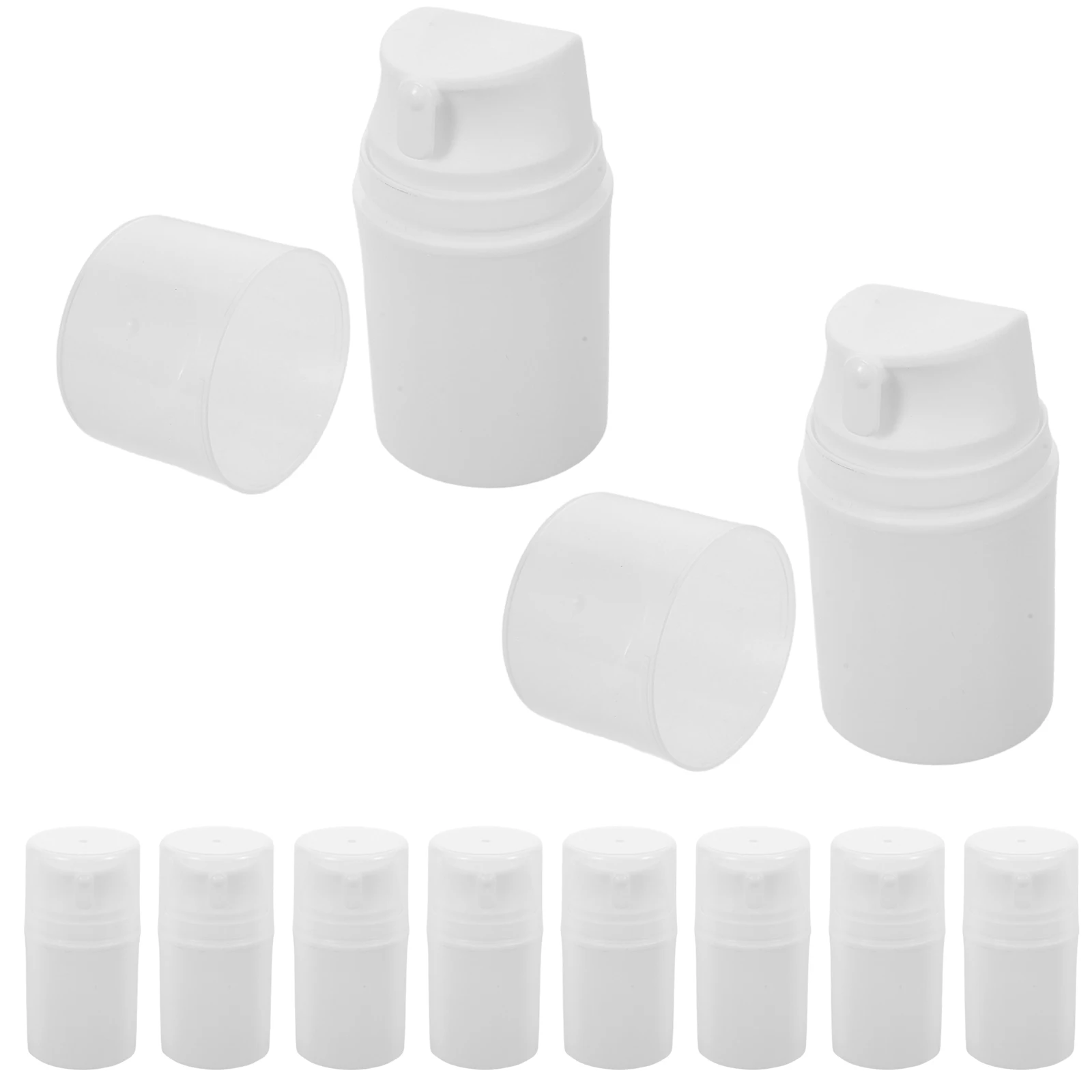 

10Pcs 50ml White Plastic Vacuum Dispenser Reusable Airless Pump Bottles for Lotion Cream Face Wash Travel Containers