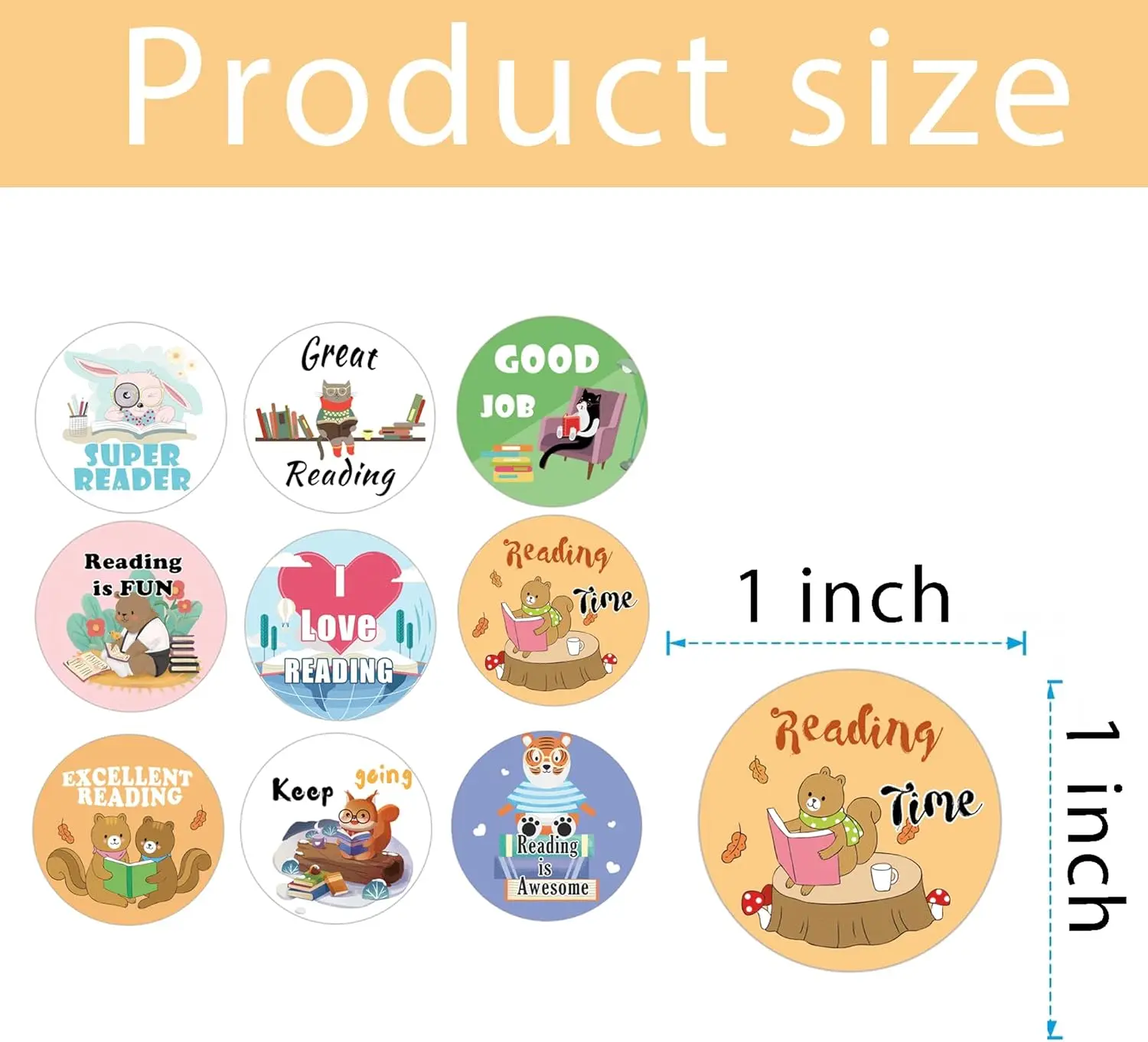 Motivational Reading Stickers for Kids 1 Inch Inspirational Reward Stickers 900 Pcs Fun & Colorful Reward Chart Labels to Encour