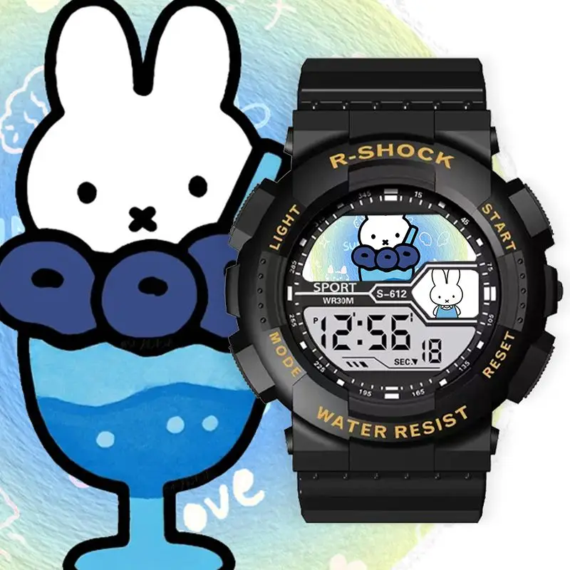 

Miffy Rabbit Cute Watch Cartoon Waterproof Sports Chronograph Electronic Watch Birthday Gift Student