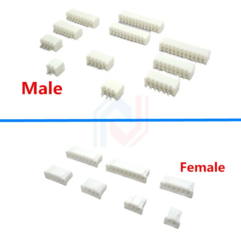 JST 1.25mm ZH 1.5mm PH2.0mm XH2.54mm  2P 3P 4-12Pin Terminals Plastic Shell Male Plug + Female Socket Wire Connector XH 2.54mm