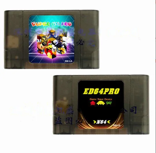 Super 64 DIY 340 in 1 Game Cartridge for N64 Video Game Console Support NTSC & PAL System Black Version