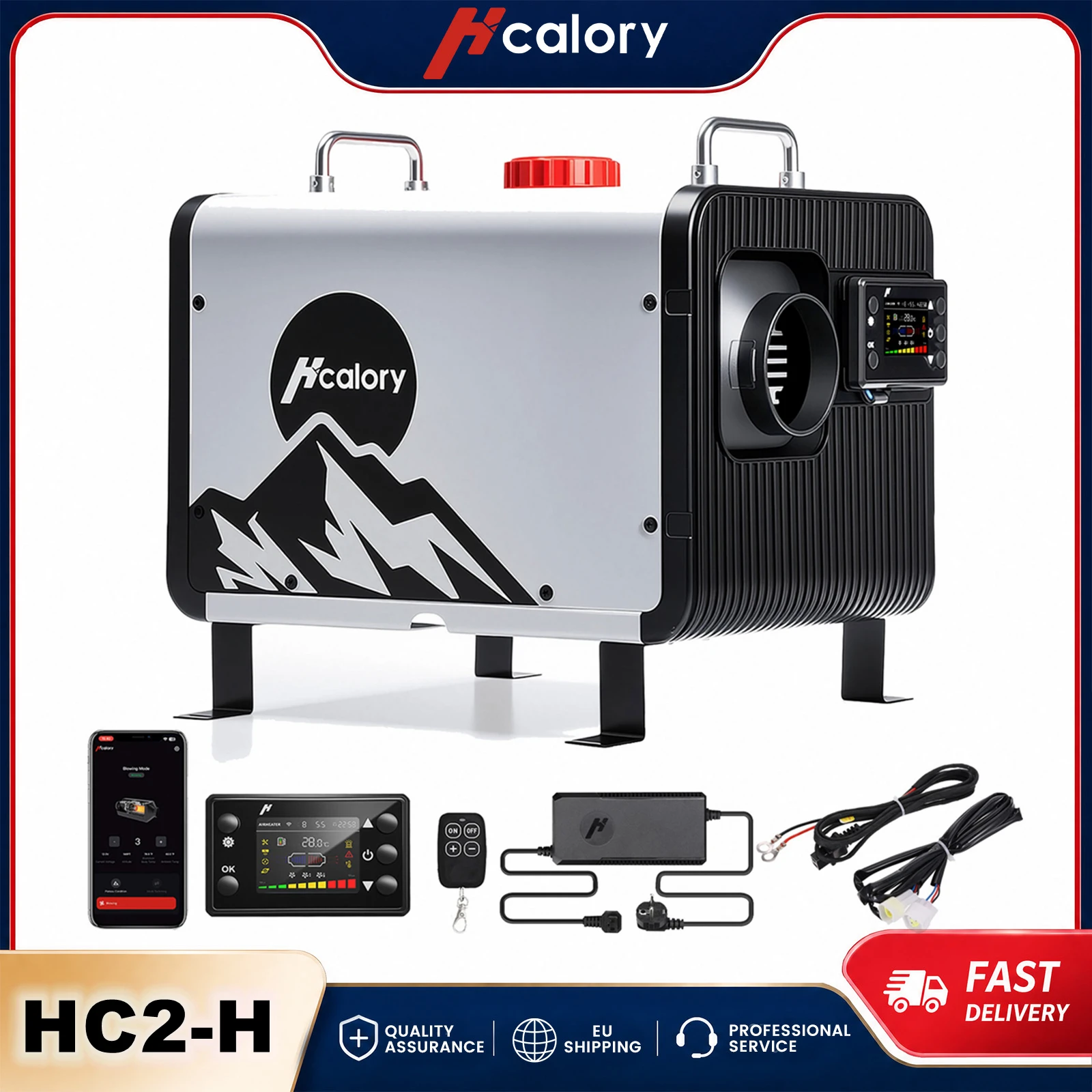 Image of Hcalory HC2-H 8KW All-in-One Diesel-Luftstandheizung DC12V/24V Tragbare Dieselheizung 0,12-0,45 L/h mit Smart-App-Steuerung & 220-240V Adapter