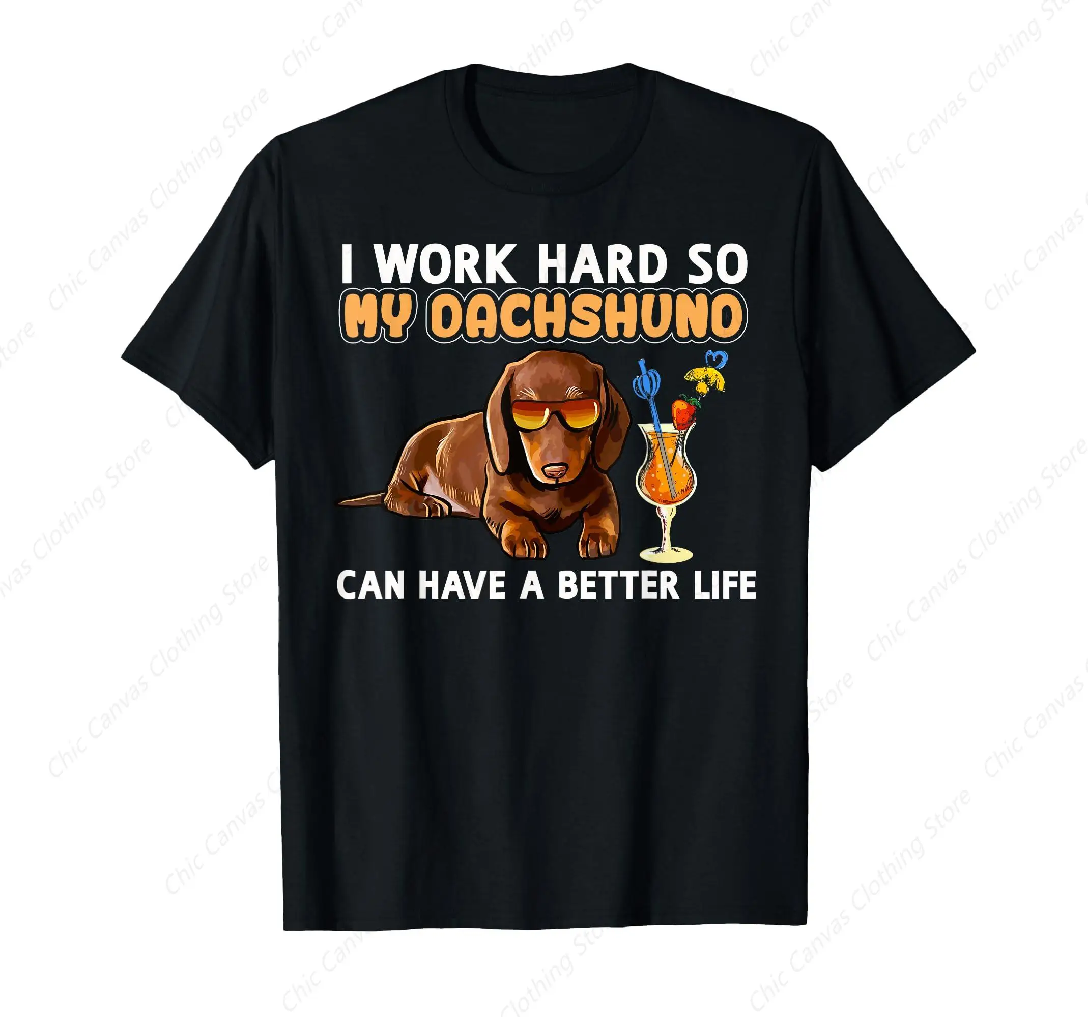 

Fun Sausage Dog Shirt Sausage Dog Lover Gift T-shirt Fun Printed Men's and Women's Cotton Casual Style Short Sleeve