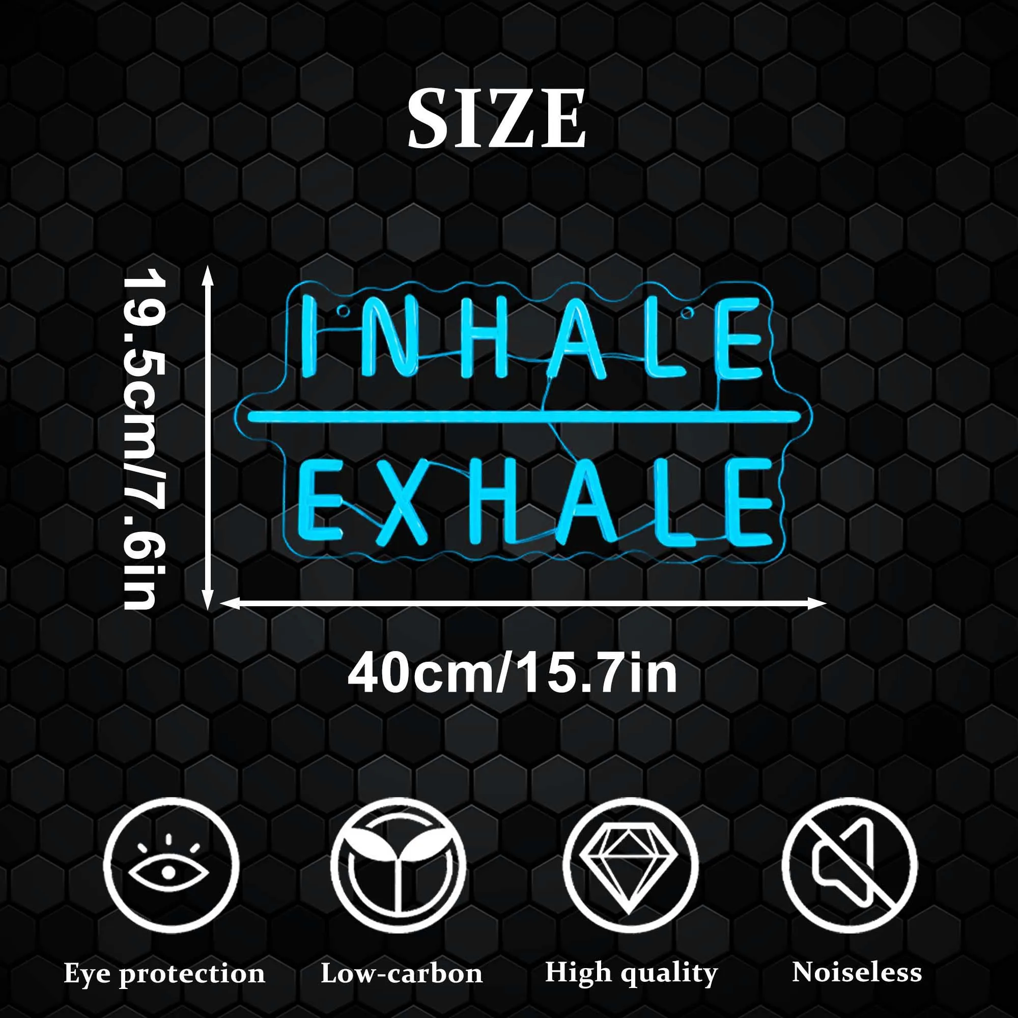 Inhale Exhale Neon Sign LED Light Gym Wall Decoration for Workout Room Fitness Sport Club Teens Girls Gift Yoga studio