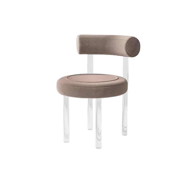 Simple transparent acrylic chair backrest household high-end dining chair makeup chair small apartment ins style