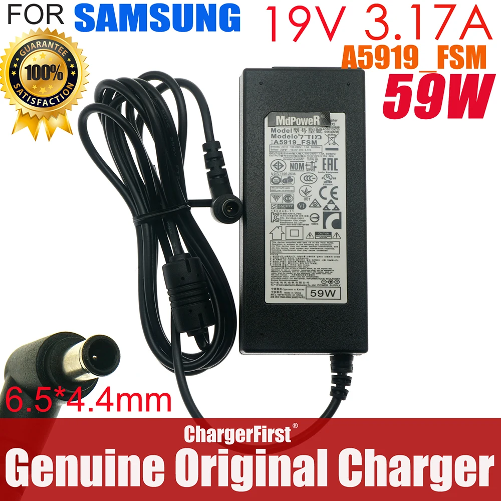 19V 3.17A 59W 6.5X4.4mm A5919_FSM AC Adapter Power Supply For Samsung TV MONITOR UN32J525D UE32J5205 BN44-00887A BN44-00887F