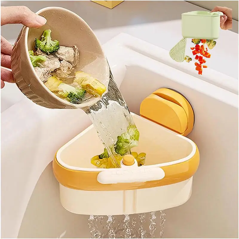 Suction Cup Sink Strainer Basket  Hands Food Residue Filter Dry - Wet Separation Kitchen Storage Organizer residue filter basket