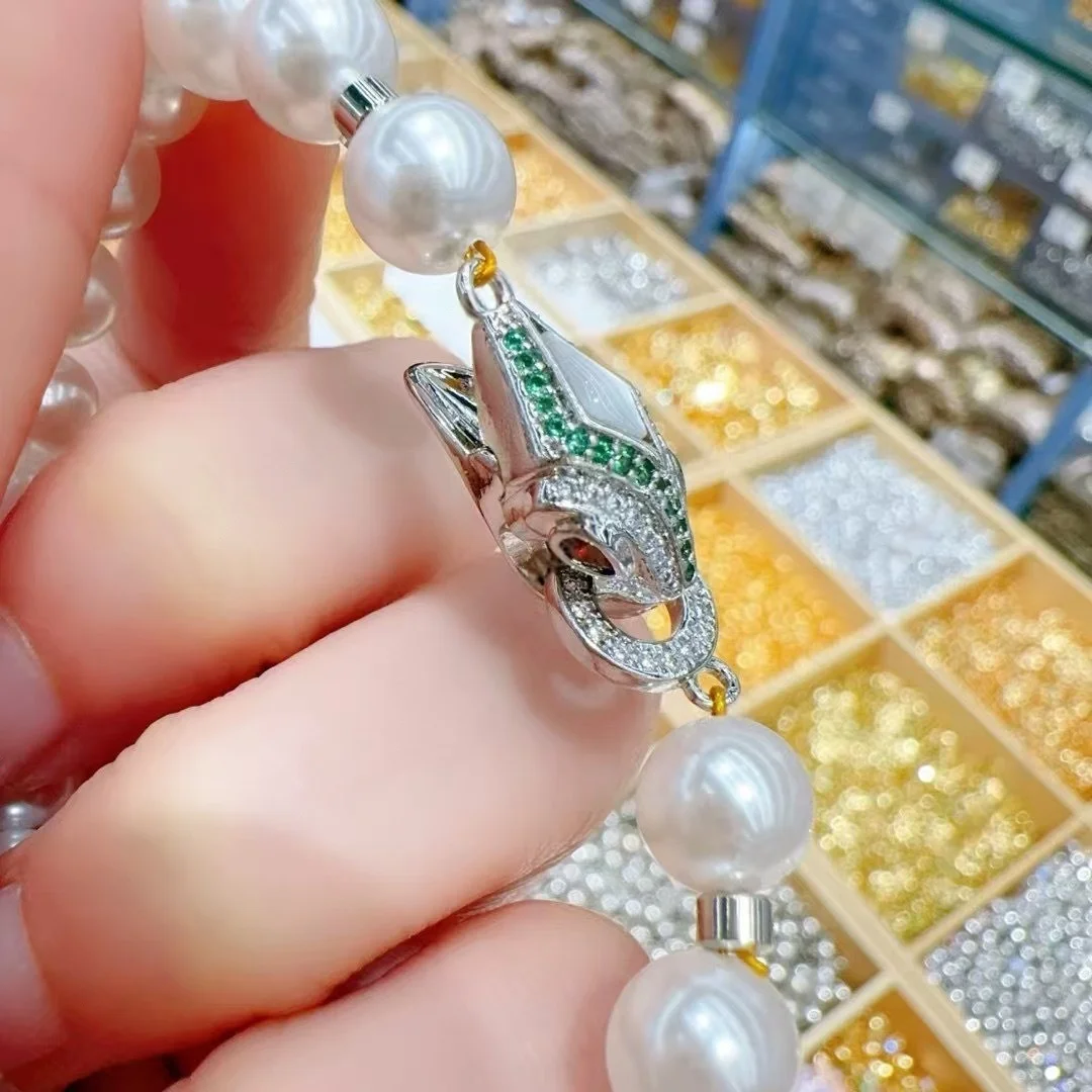 1piece Wholesale Snake Head Spring Press Necklace Bracelet Clasp Jewelry Accessories Snake Pearl Connector Clasp DlY Accessories