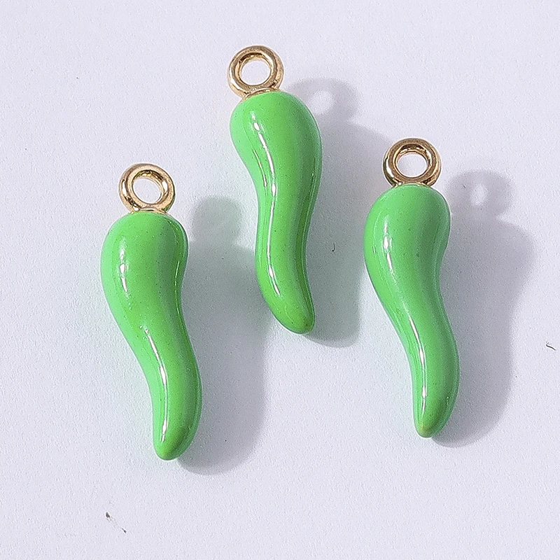 10 Stück 5x19mm süße Bonbonfarben Harz Lebensmittel Pfeffer Chili Charms Anhänger für Schmuckherstellung Tropfen Ohrringe Halsketten DIY Handwerk Geschenk – Detail 8