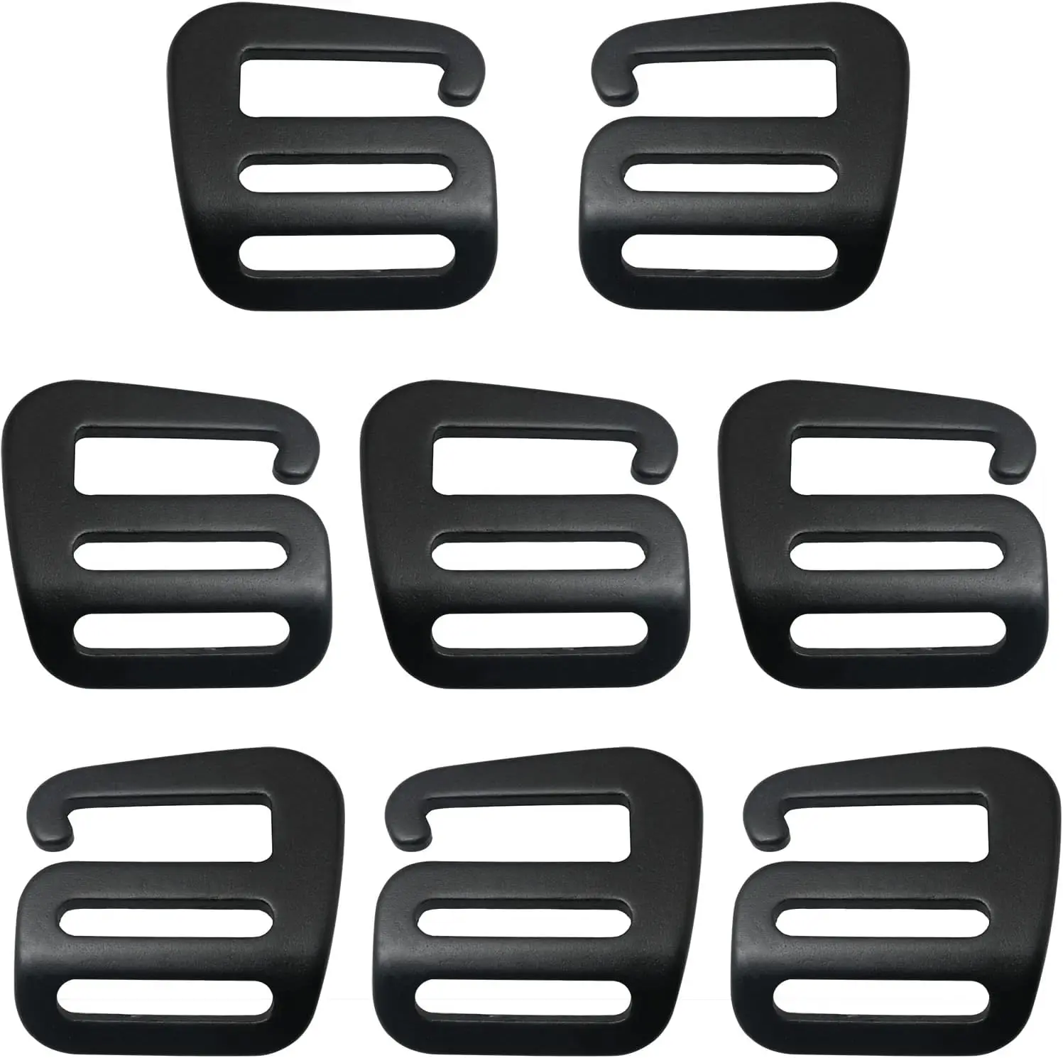 

4 Pairs G-Hook Wave Buckles for Backpack Straps and Luggage Webbing (Left+Right)