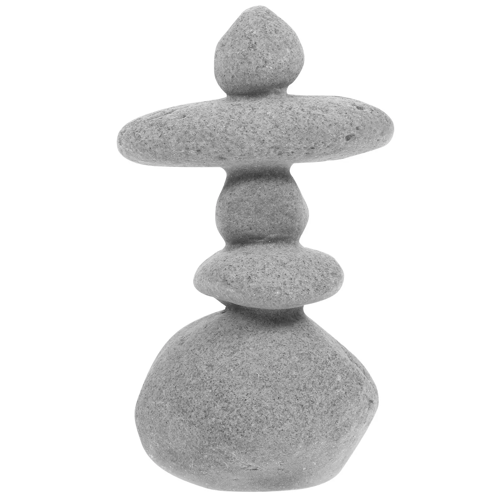 

Stacked Rockery Stone Ornaments Faux Resin Sculpture Garden Statues Zen Decor GreyLightweight Smooth Surface Micro