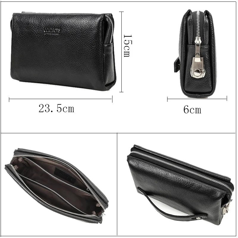 New Fashionable British Style Top Layer Cowhide Handbag Anti Theft Combination Lock Casual Men's Crazy Horse Cowhide Storage Bag