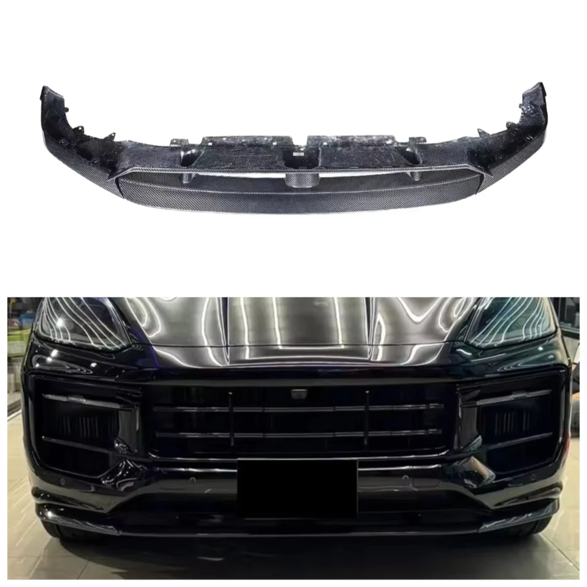 New Carbon Fiber Front Lip for  for Cayenne 2024 9Y0.2 Turbo GT