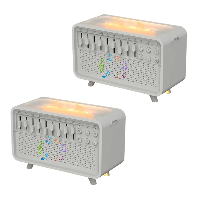 

【Купитье】 Bluetooth-динамик с белым шумом, диффузор аромата воздуха, увлажнитель, 8-эффектная имитация пламени, шум, свет