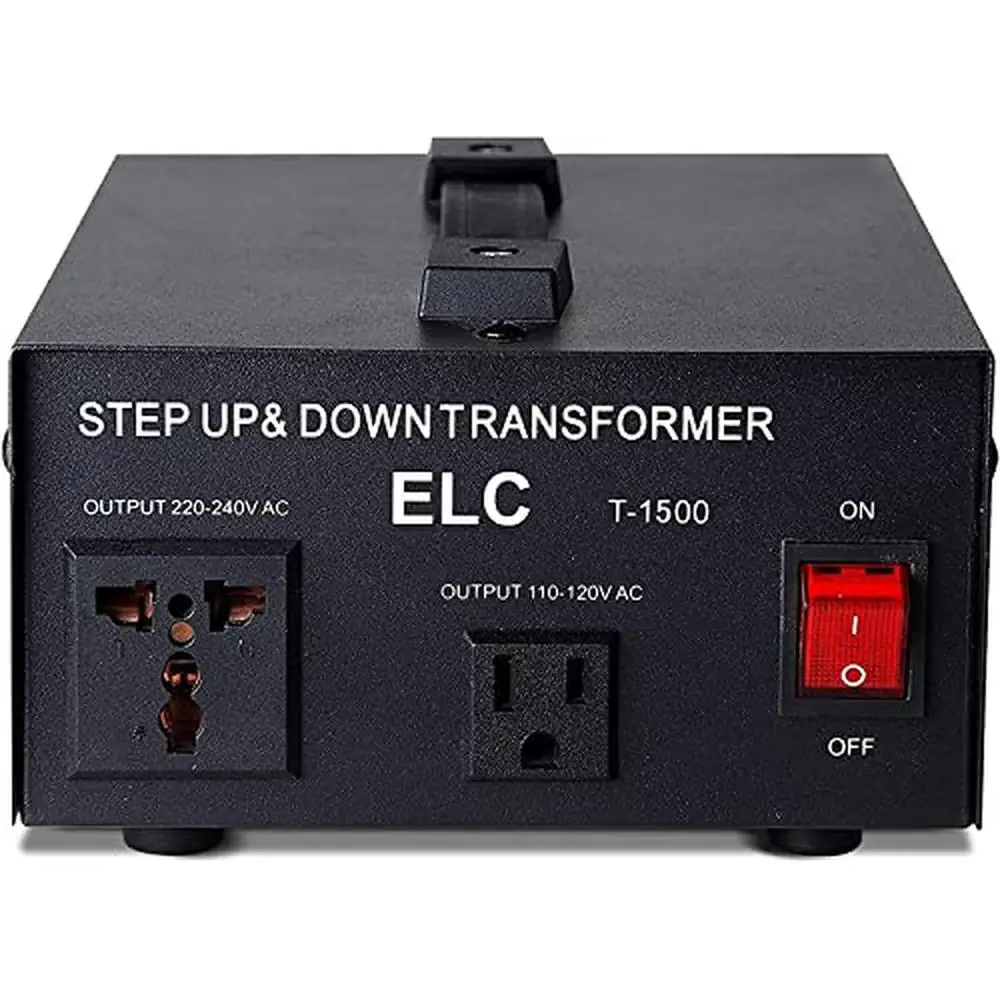 1500W Voltage Converter Transformer Step Up/Down 110v to 220v / 220v to 110v Circuit Breaker Silently Efficient Dual Breakers CE