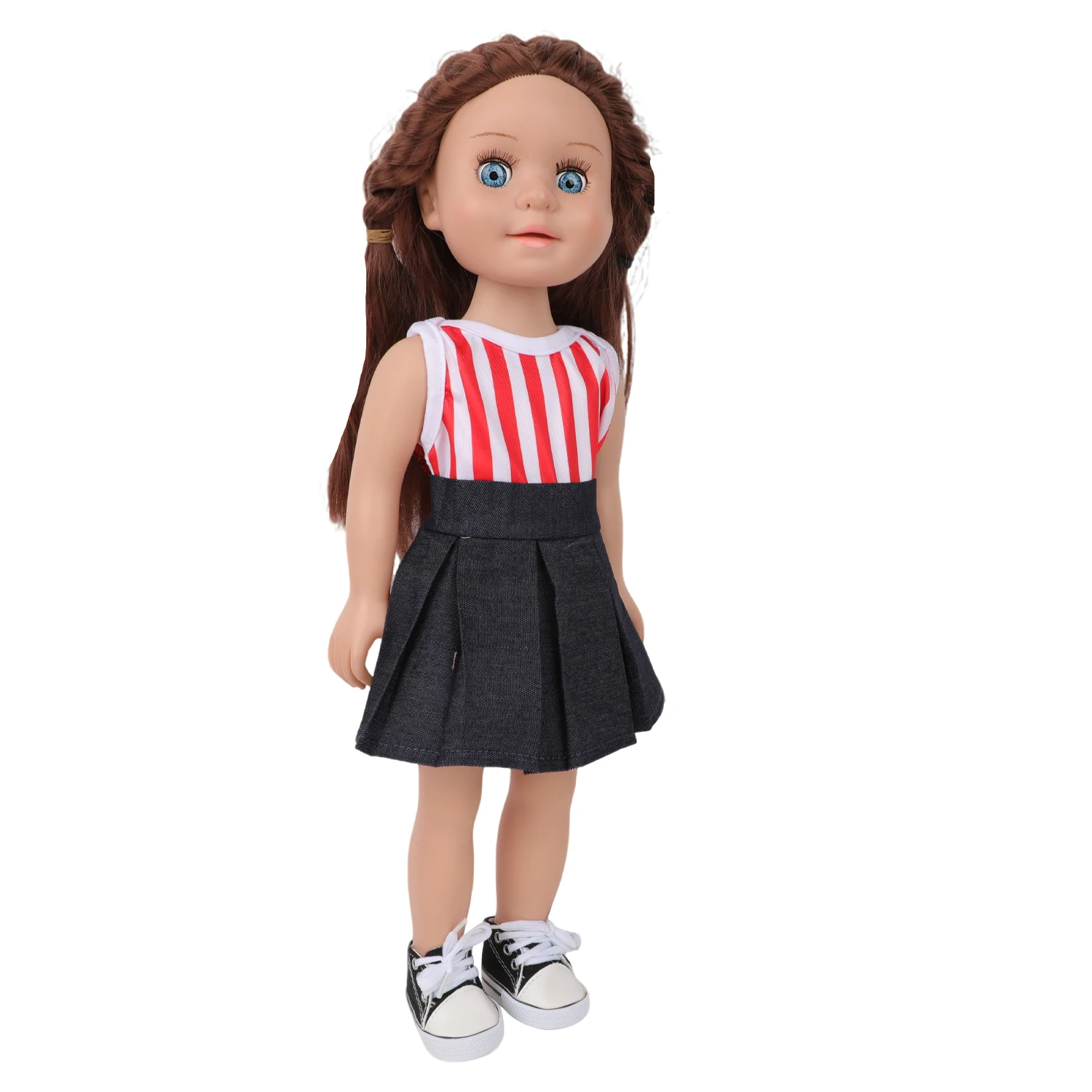 18 Inch American Doll Clothes Mix & Match Outfits, Rainbow Dress, Hoodie Jacket & Casual Tops for 43cm Reborn Baby Girl Dolls