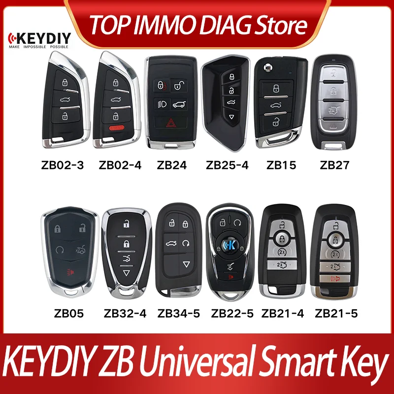 Универсальный смарт-ключ KEYDIY ZB02-3 ZB02-4 ZB24 ZB25-4 ZB15 ZB27 ZB05 ZB32-4 ZB34-5 ZB22-4 ZB22-5 ZB21-4 ZB21-5 для 46/47/48/49/4A