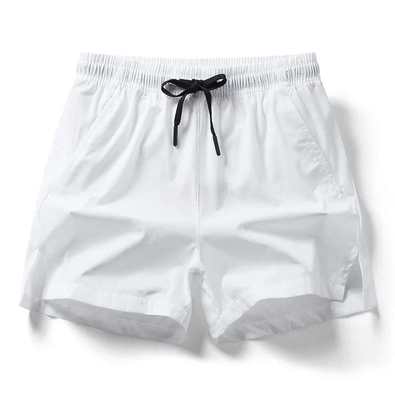 Fashion Elastic Lace Up Solid Color Casual Shorts Men's Clothing 2024 Summer New Loose High Waist All-match Beach Shorts