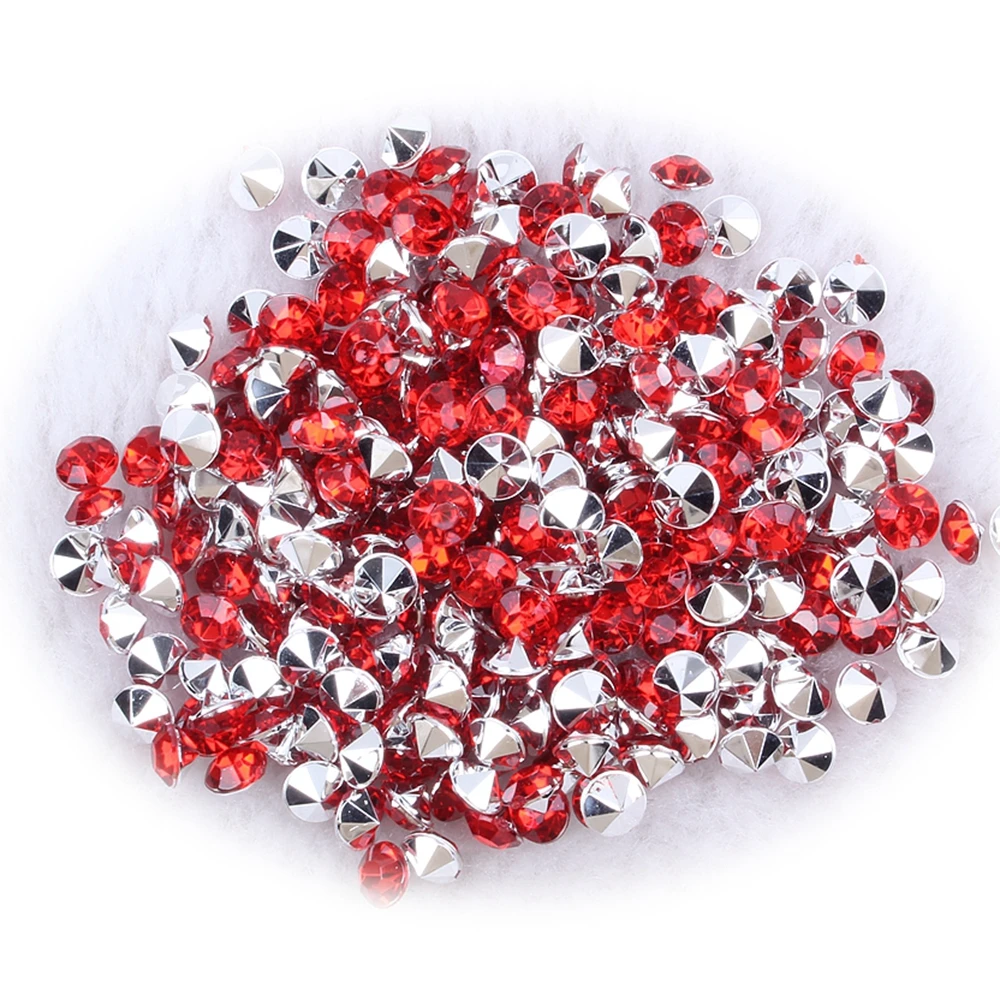 New Shiny Acrylic Rhinestones Many Colors 6mm 500pcs Pointback Stones Loose Strass Beads DIY Nail Art Decorations