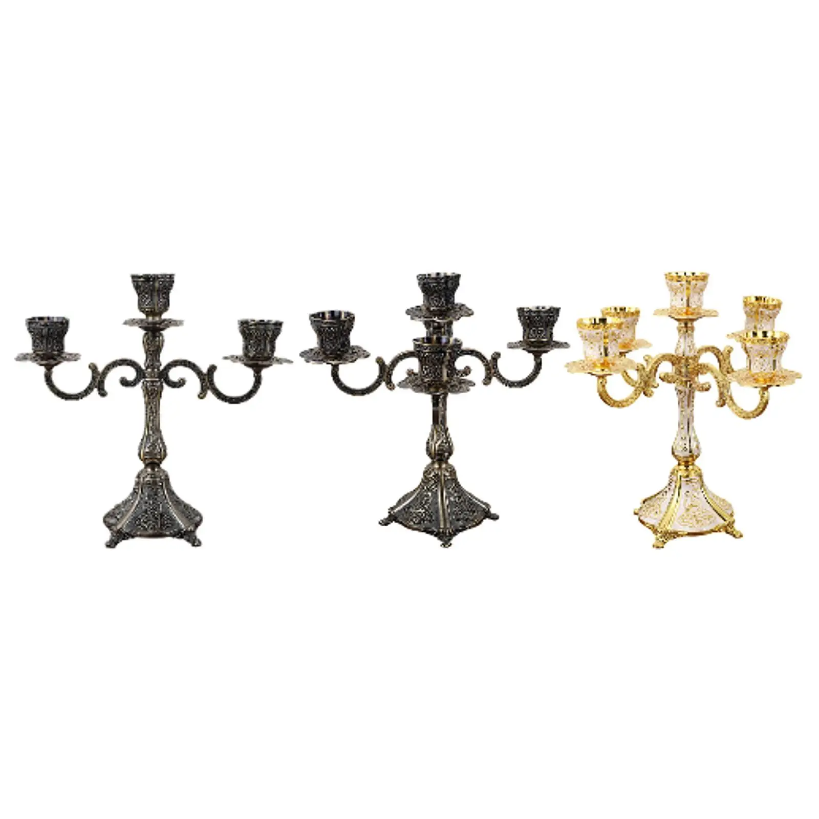 Metal Candle Holder Candlestick Holder Decorative Candelabrum Candle Stand for Dining Room Fireplace Halloween Hotel Living Room