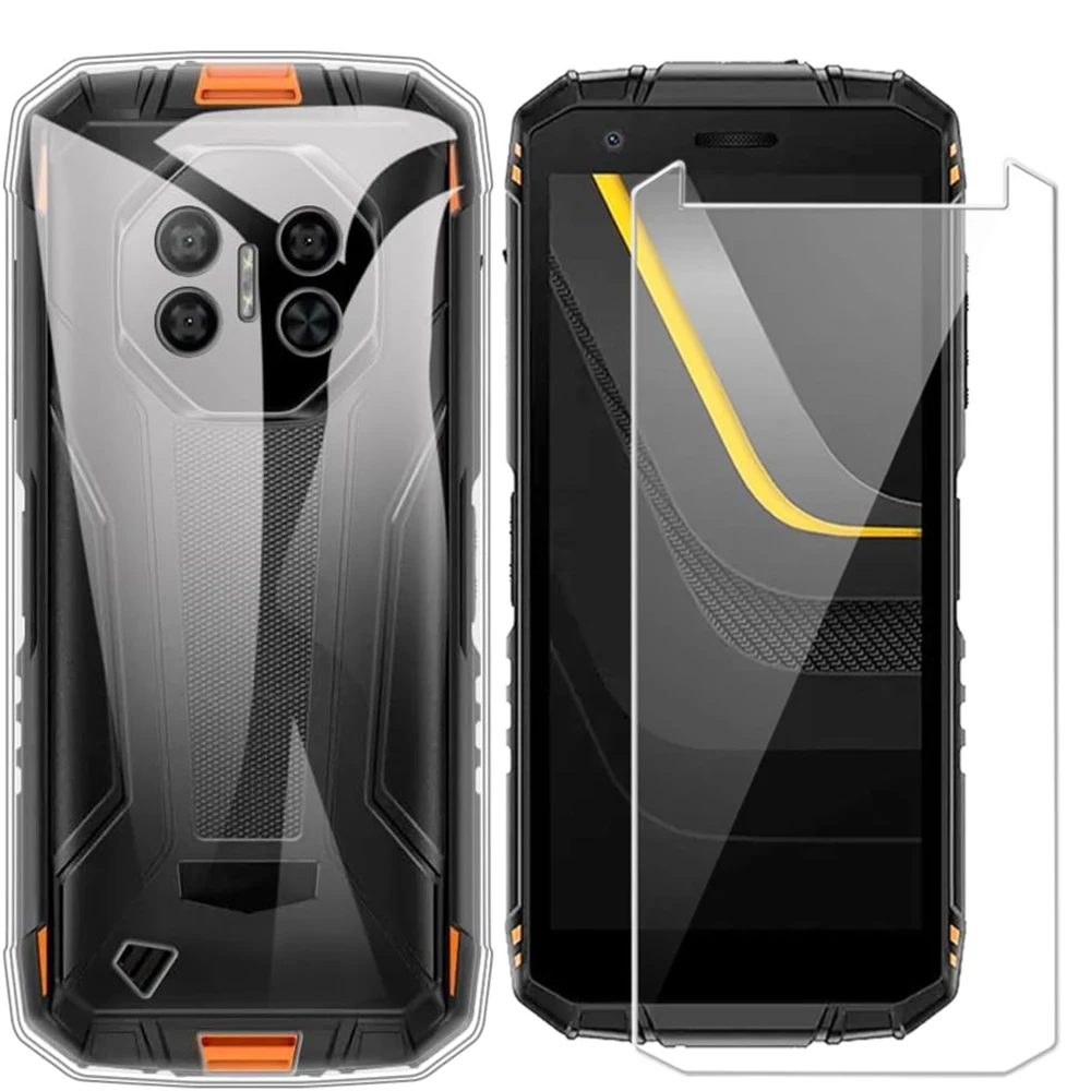 2-in-1 Glass+Silicone Cover for Doogee Fire 3 Pro/Fire 3 Ultra Case Tempered Glass Screen Protector for Doogee Fire 3