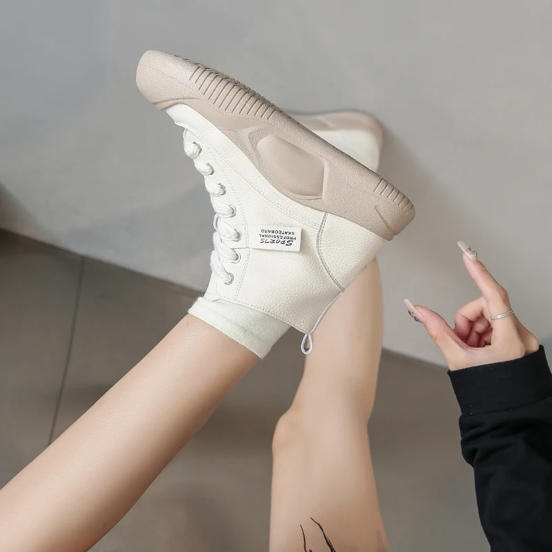 Women Lace-Up Front High Top Flatform Canvas Shoes Fashion Casual comfortable Height Increasing Sneakers Women's Shoes