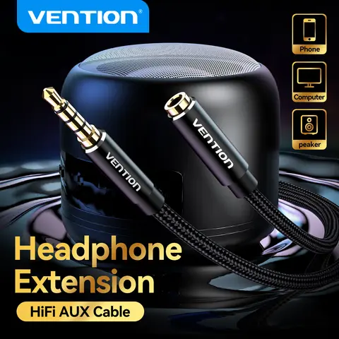 Przedłużacz audio Vention Jack 3,5 mm do laptopa PC TV Huawei Xiaomi Stereo 3,5 mm Jack Aux Słuchawki Głośnik Kabel pomocniczy