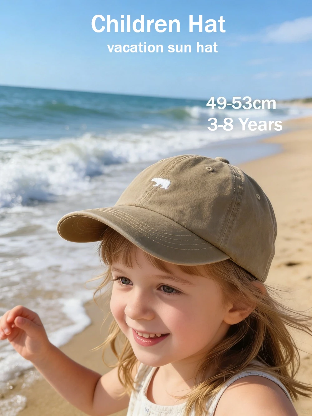 

Kids Baseball Cap 49-53cm Girls Hat Cartoon Embroidery Vintage Denim Boy Hats Toddler Cotton Snapback Adjustable Children Cap