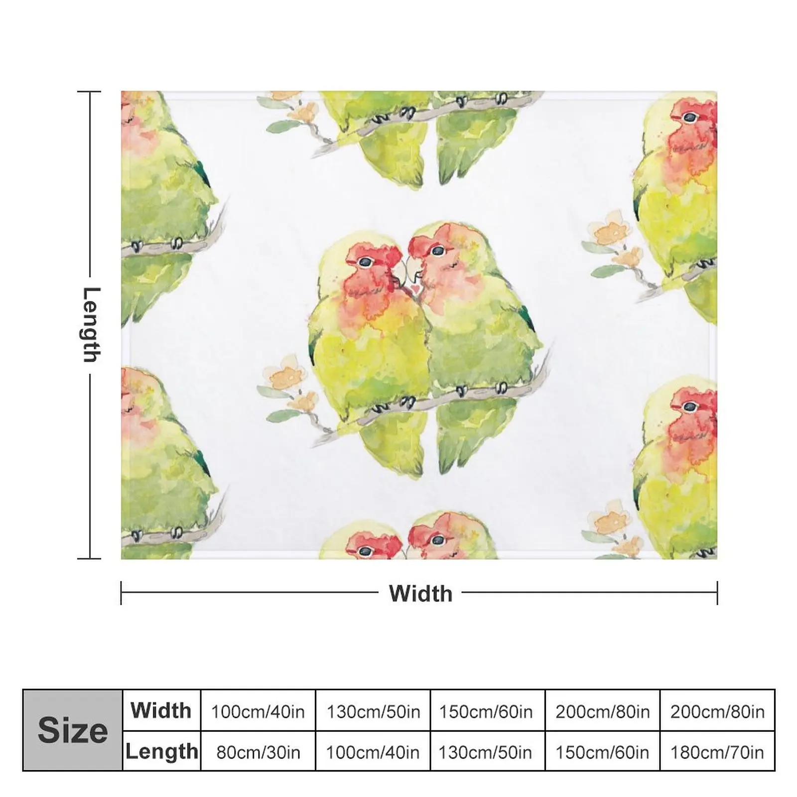 Cute lovebirds Throw Blanket Decorative Throw Luxury Comforter Blankets