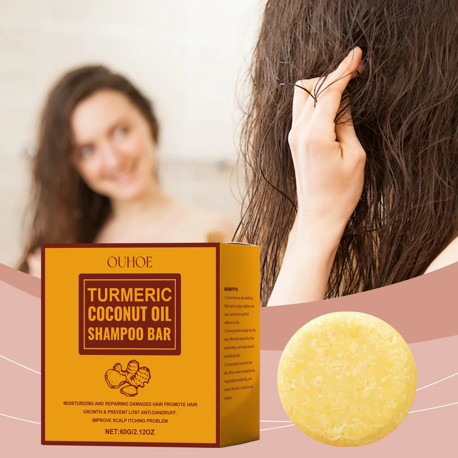 

Herbal Bath Turmeric Soap Cleanses Scalp Care Nourishes and Strengthens Hair Care Soap Effective Removal of Dirt and Grease