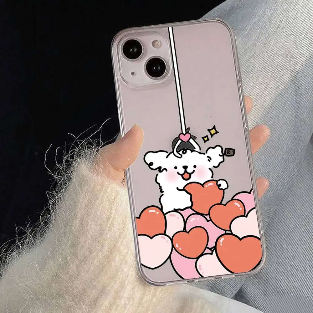 حافظة هاتف لطيفة M-Maltese-S لهاتف آيفون 17 16 15 14 Plus 13 12 11 Pro Max غطاء خلفي شفاف مضاد للصدمات