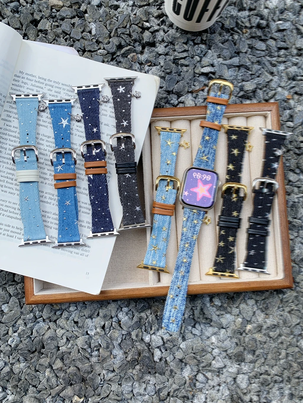 

Ремешок для Apple Watch в стиле ретро из джинсовой ткани для женщин, серия 8/7/6/10, 40 мм, 41 мм, 38 мм, 42 мм, 44 мм, 45 мм, 46 мм