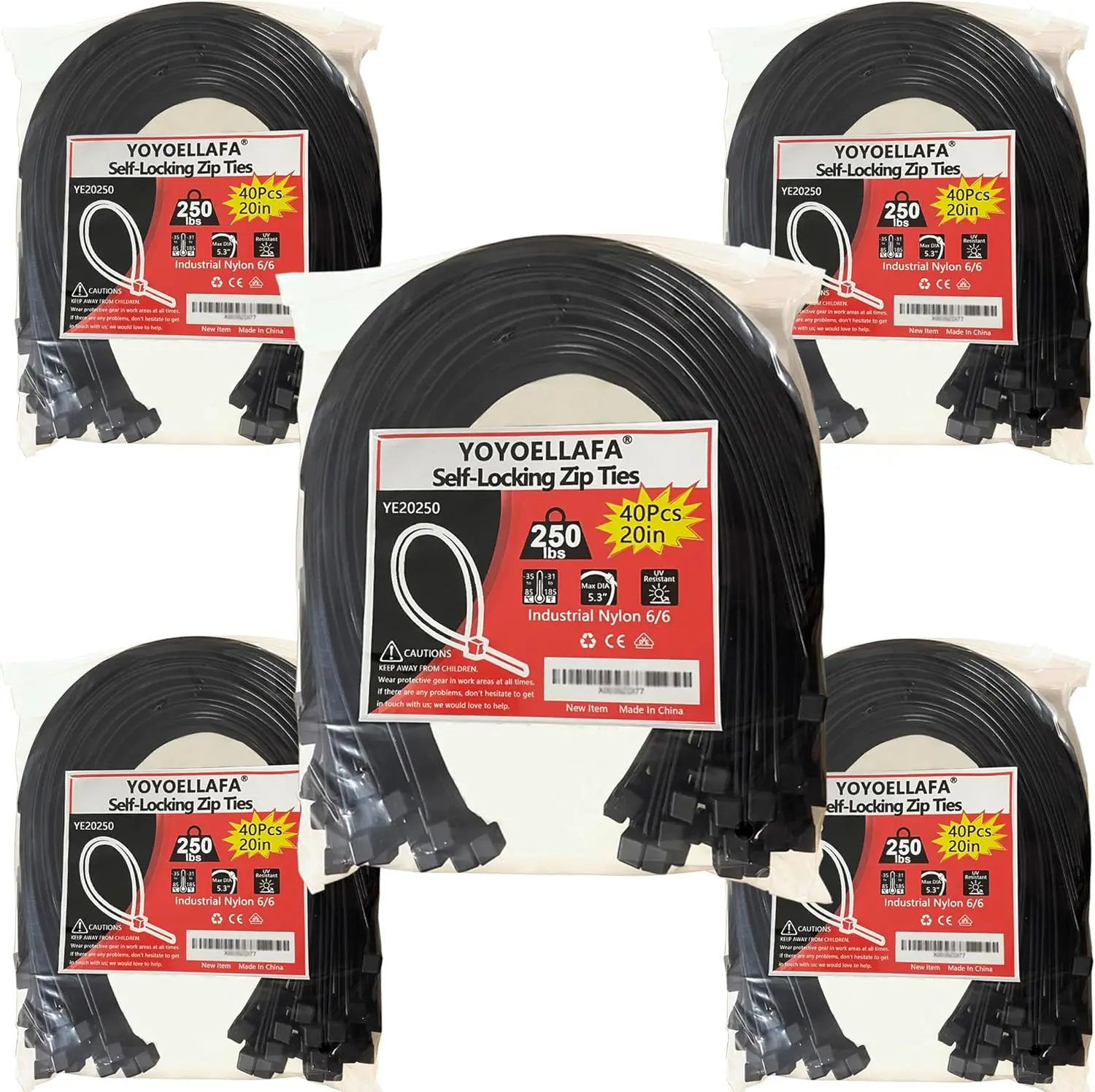 

Large Zip Ties Heavy Duty Outdoor 20 Inch 250lb Extra Long Cable Ties Thick Wire Ties Big Strong Zipties Wide Plastic Zi