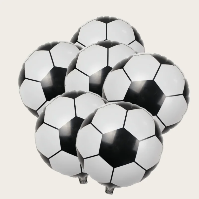 Ballons de football de 18 pouces, 6 pièces, décorations à thème, ballons de football pour anniversaire, sport, décoration de fête de remise de diplôme