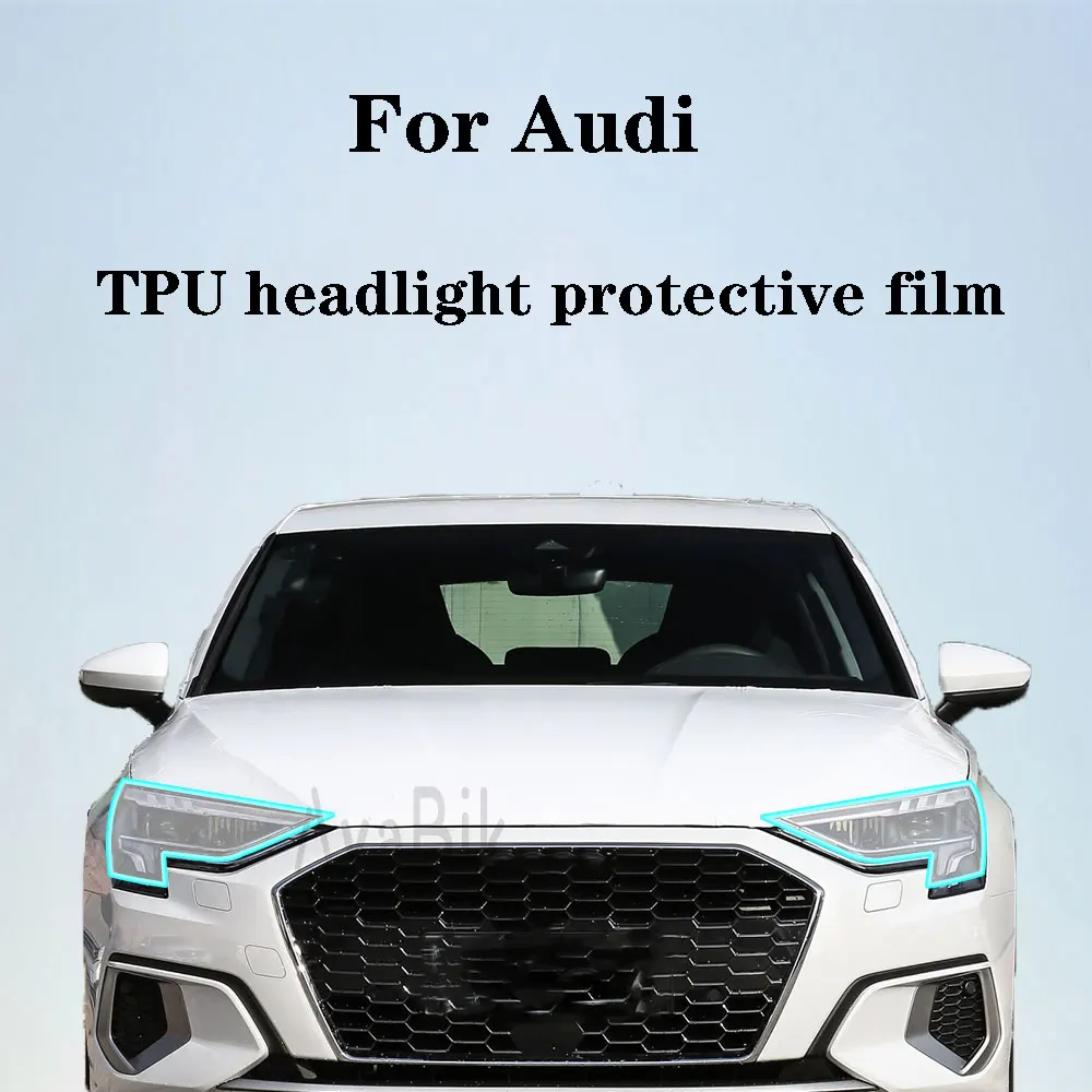 

TPU Customizable Car Headlight Protection Film For Audi A3-A8 8V S3-S8 B8 B9 C8 TT Q3 Q7 Q8 RSQ8 turn purple black Transparent