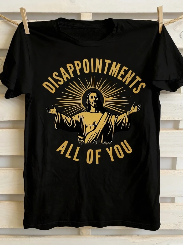 T-shirt imprimé humoristique « Déception, tous vous ! » Jésus, croyance chrétienne, pour homme, style streetwear