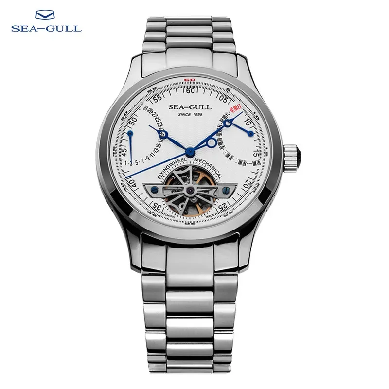 Seagull Men 39mm Flywheel Watch Business Dress Watches Stainless Steel Sapphire Male Wristwatch Automatic Mechanical Watch M162S