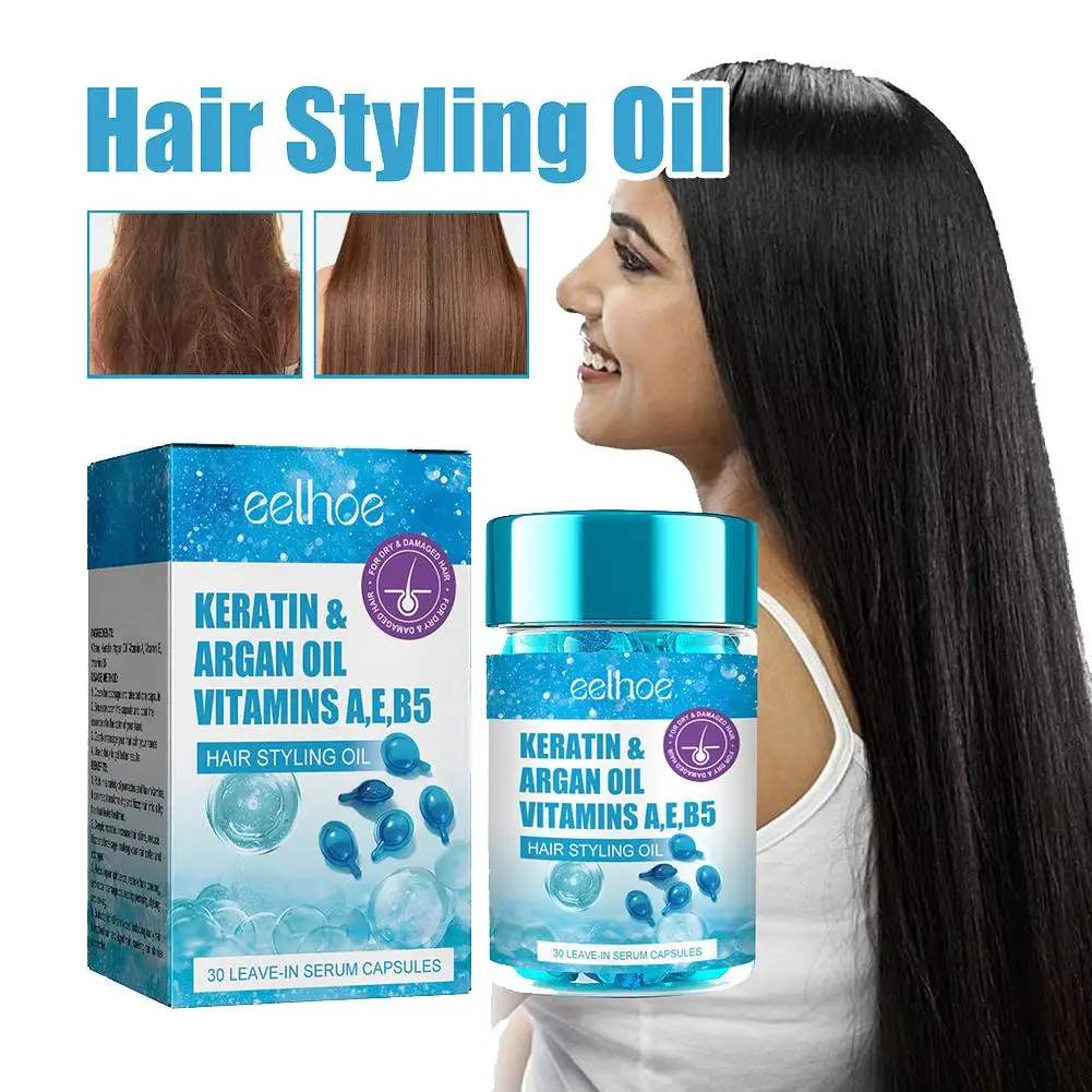 New Vitamin Magic Hair Capsule Keratin Oil Fast Restore Smooth Hair Dry Frizzy Anti Care Soft Hair Moisturizing Shiny Scalp C2k8