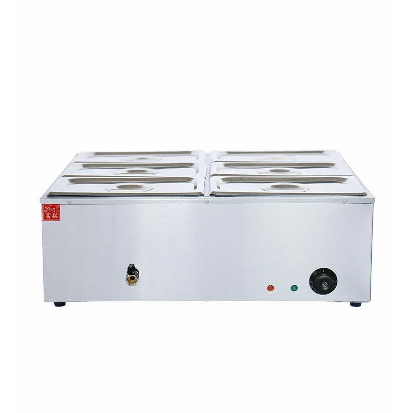 ستة وعاء طباخ عازل للحرارة الكهربائية الفولاذ المقاوم للصدأ العزل حساء بركة سطح المكتب وعاء الحساء الكهربائية آلة 220 فولت