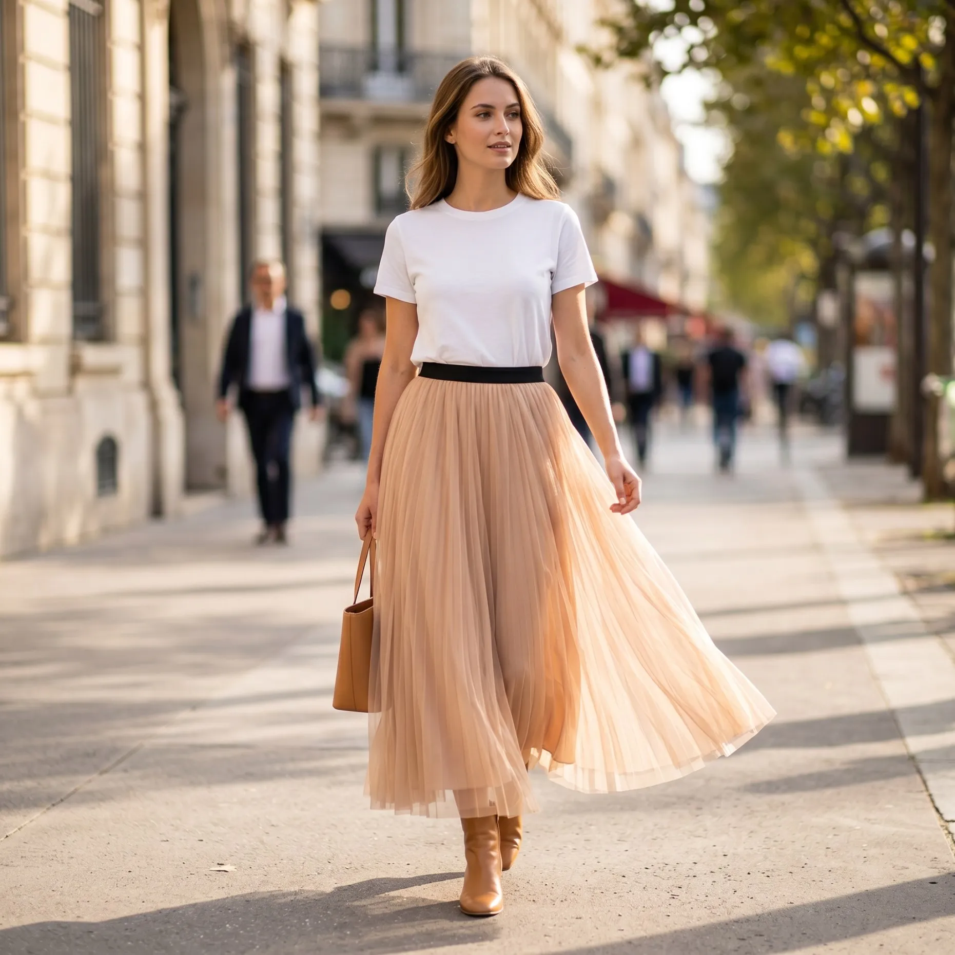 26Women Fashion Skirt High Waist Midi Casual Wear Ladies Fashion Skirt Simple Daily Midi Skirt Ladies Casual Skirt Chic BE0608
