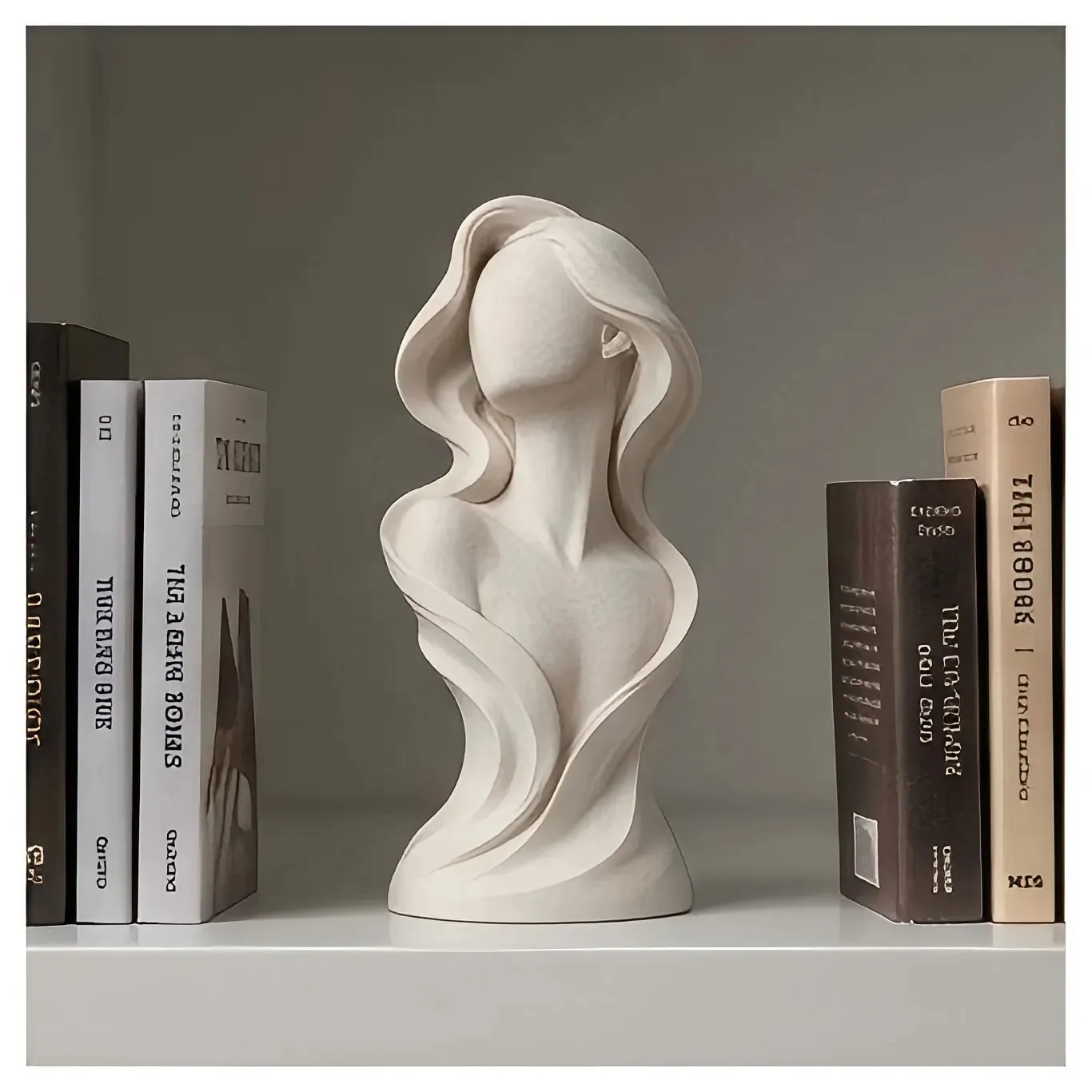 Faceless Woman Bust Statue, White Abstract Sculpture, Modern Figurine Decor, Tabletop Shelf Ornament for Bedroom Bathroom, Gift