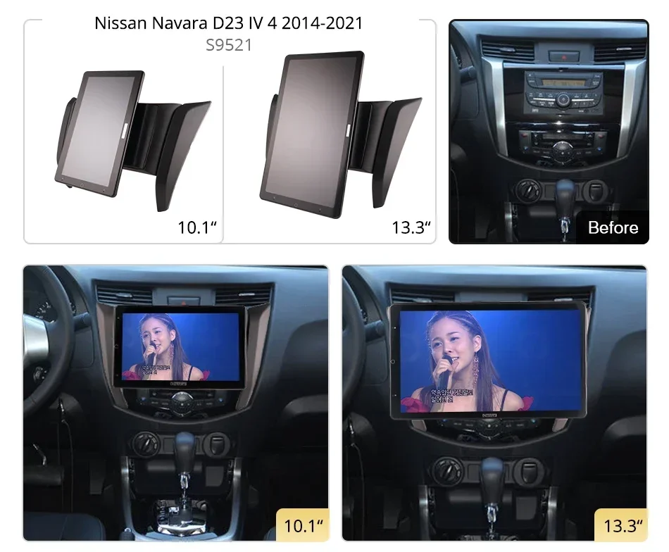 1920*1080 Ownice Android10.0 for Nissan Navara D23 IV 4 2014-2021 Car Radio Video Audio 13.3'' Rotatable 360 6G 128G Tesla Style