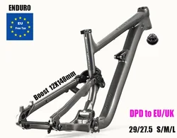 Mountain Bike Soft Tail Frameset,, Enduro, Aluminum Alloy, MTB, 29, 27.5, er, DH, XC, AM,  Boost, 148mm, DPD，EU Stock
