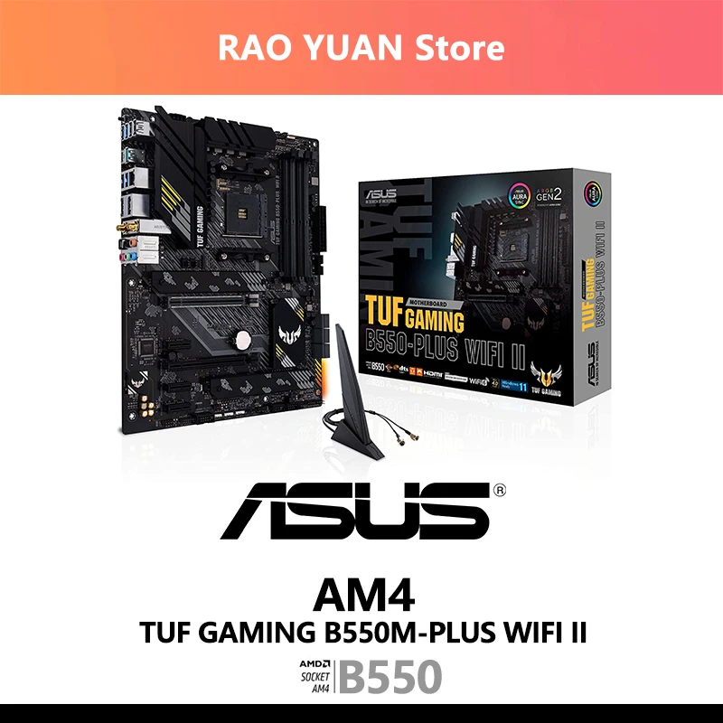 New ASUS TUF GAMING B550M PLUS WI-FI II Micro-ATX B550M Motherboard DDR4 4600 MHz 128G Mining Set AM4 Support AMD Ryzen CPU